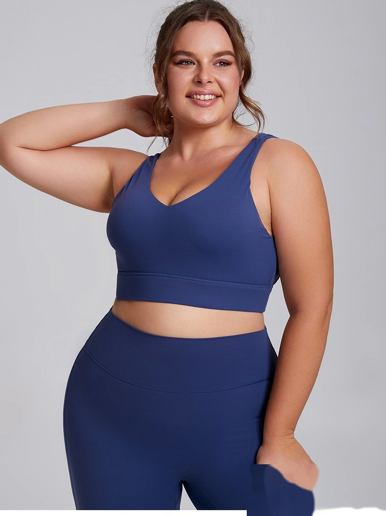 Customized plus size sports bra female sexy beauty back nude sports bra plus size yoga bra detail