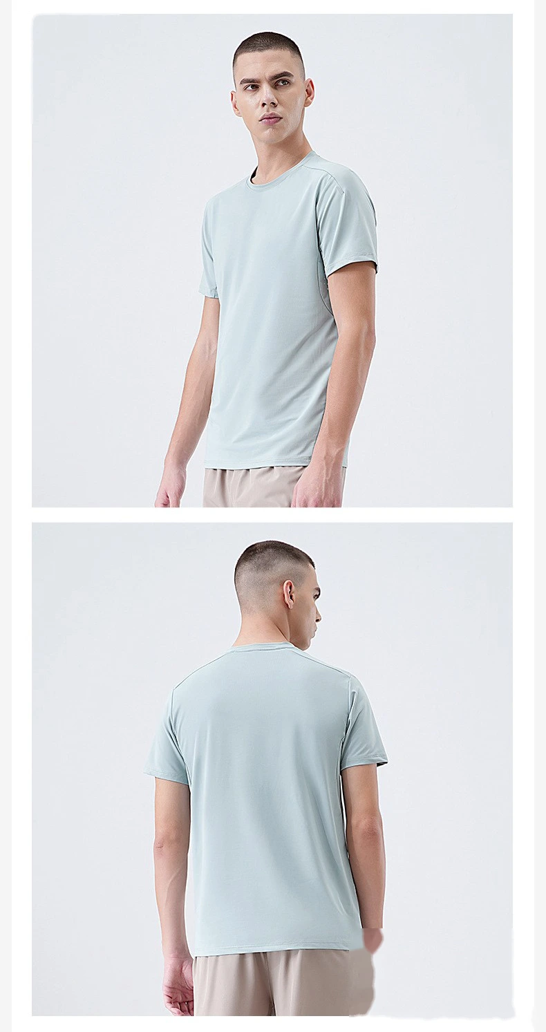 Bulk Custom Men's Quick-Dry Fitness Tee - Crew Neck Reflective Moisture-Wicking T-Shirt for Outdoor Hiking detail