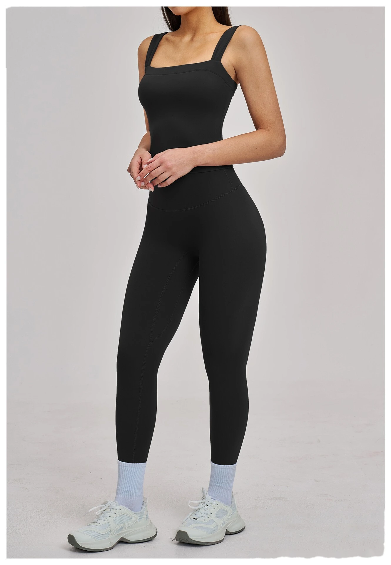 Women’s High Elastic Square Neck Yoga Outfit Beauty Back Sports Vest with Yoga Leggings Fitness Set detail