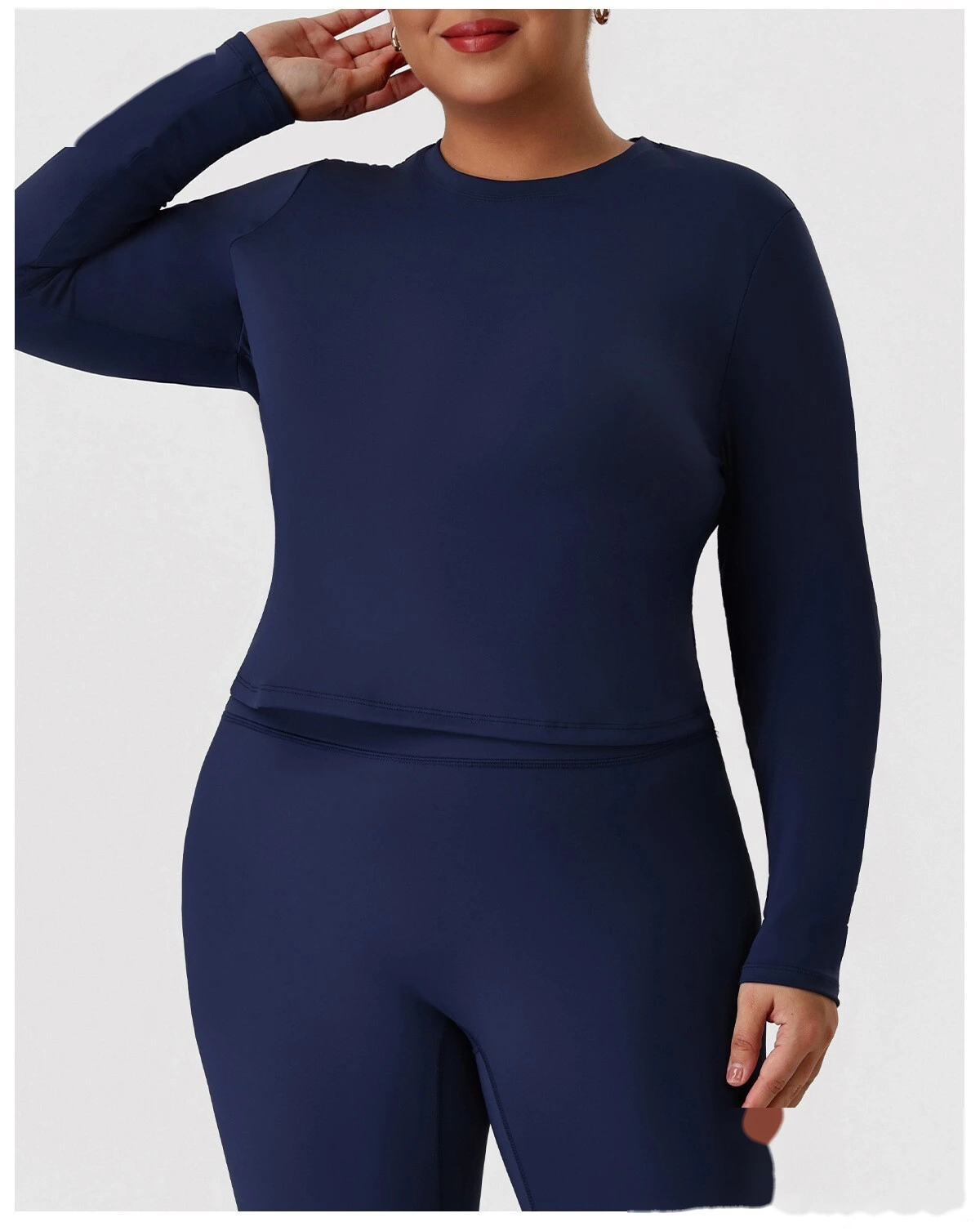 Custom Plus Size Sports Long Sleeve for Women - Euro-American Slim-Fit Yoga Fitness Top, Running Activewear T-Shirt detail