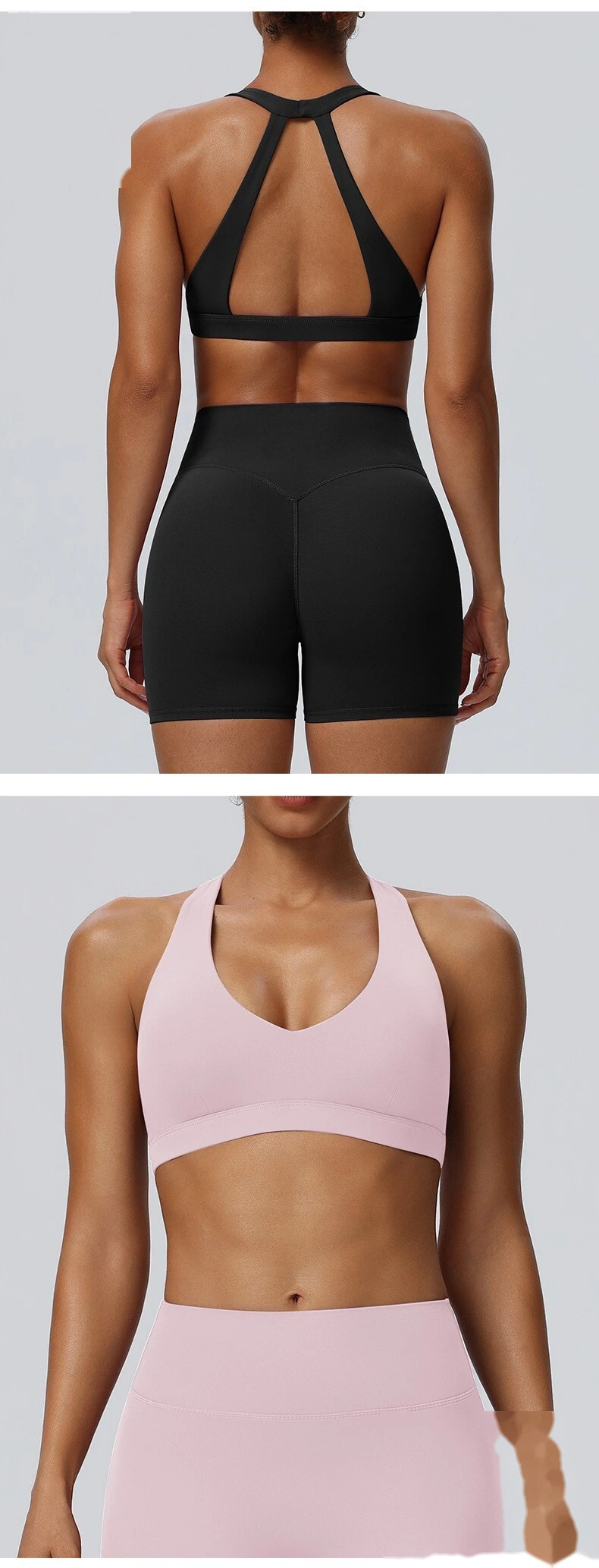 European American Style Halter Beauty Back Sports Bra, Breathable Quick Dry Yoga Fitness Underwear for Women detail