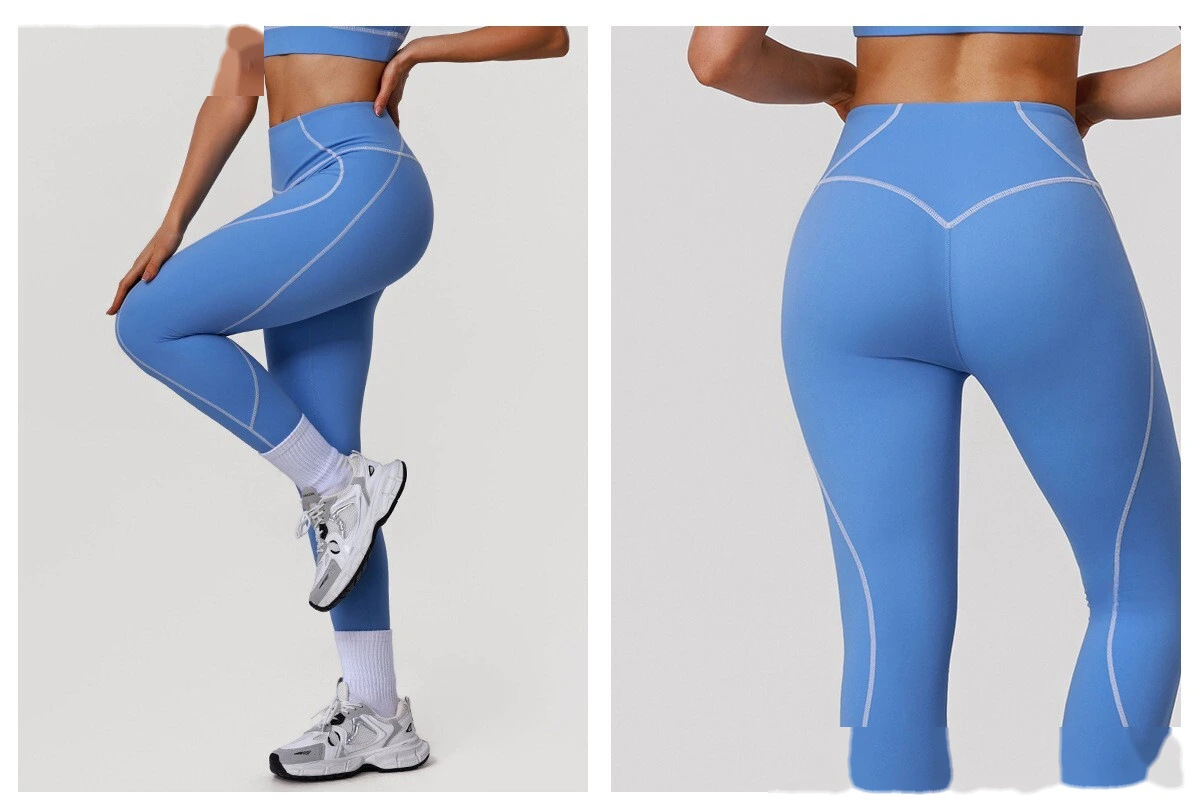 Bulk Custom Women's Yoga Leggings - High-Elastic Color Block Buttery Soft Fitness Pants detail