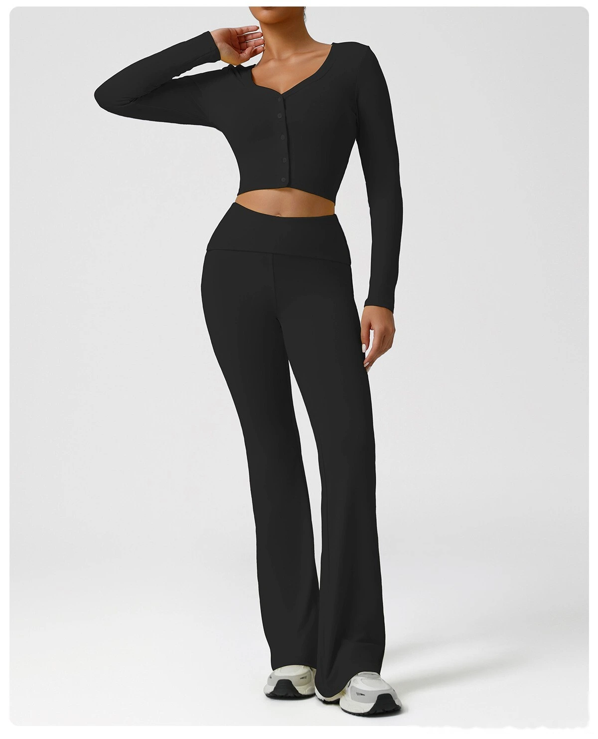 Customized autumn and winter thread sports fitness cardigan slim long-sleeved yoga jacket detail