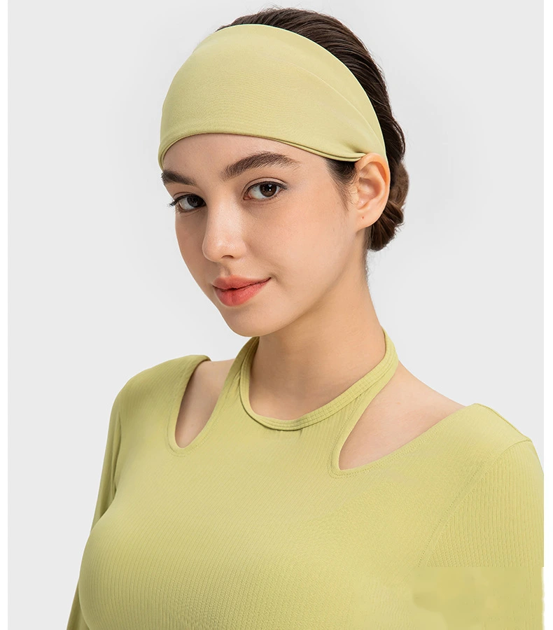 Yoga exercise headband with fitness running knitted sweat-absorbent belt quick-drying wide headband detail