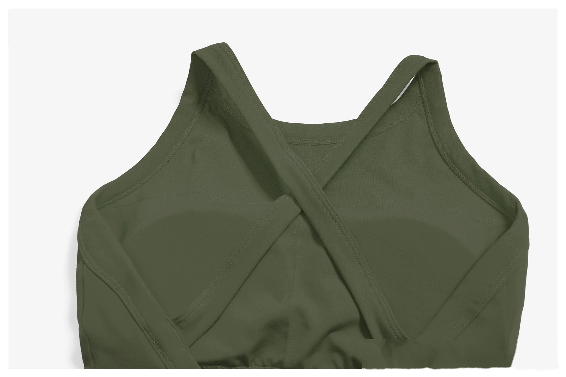 Bulk Custom Open Back Yoga Tank - High-Support Shockproof Cutout Workout Top for Outdoor Gym detail