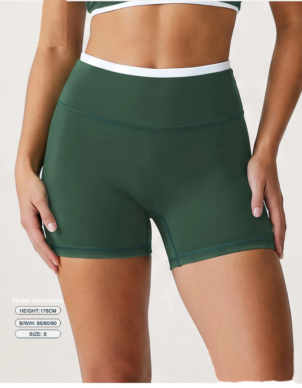 Custom Logo High Waisted Three Quarter Leggings, Stretch Slimming Athletic Shorts for Daily Workout detail