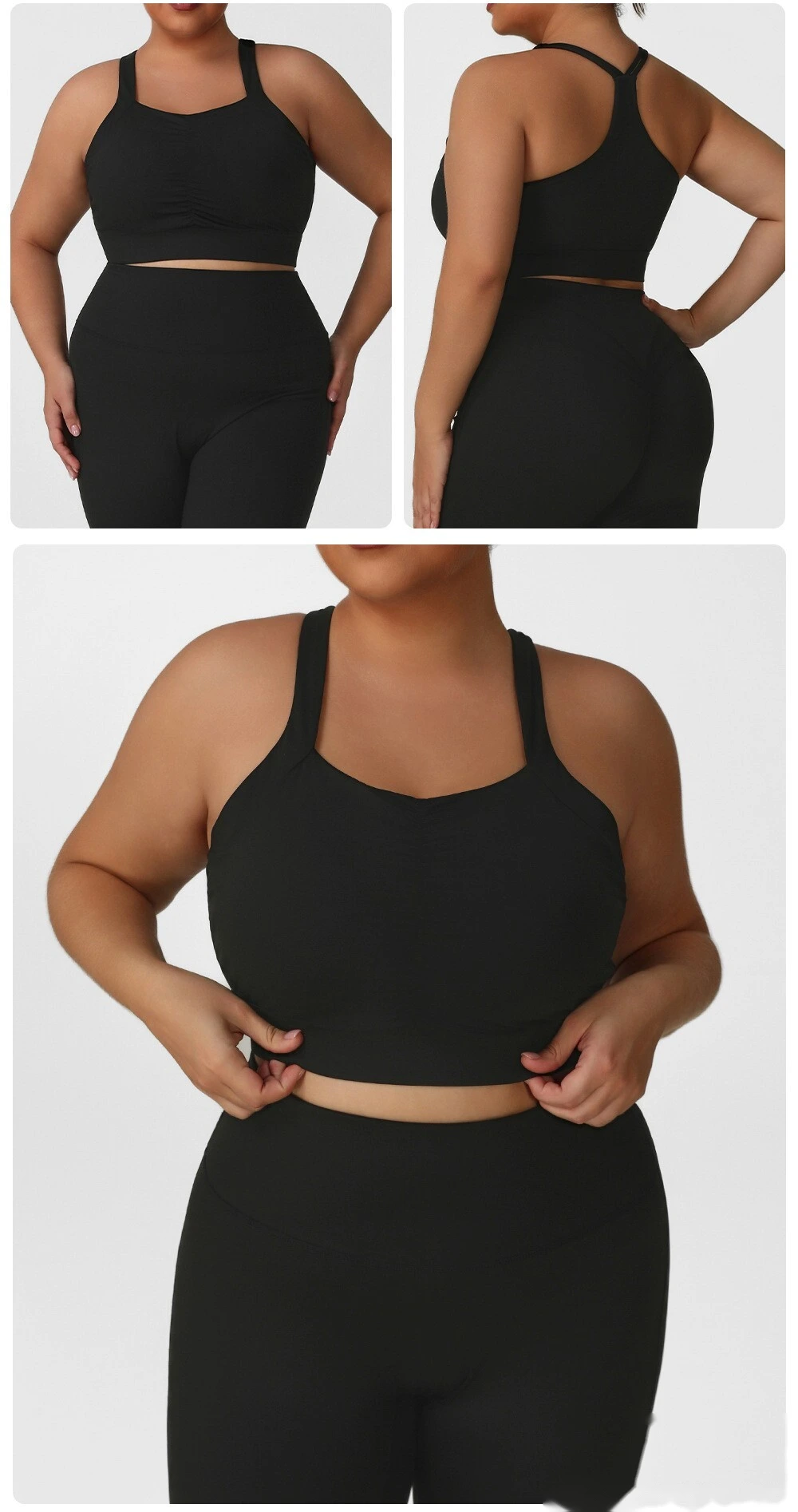 Customized Europe and America plus size sports bra running training fitness with chest pad yoga vest beautiful back bra. detail