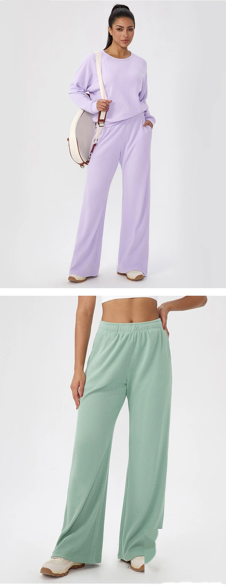 Custom Women's Autumn Winter Wide-Leg Sports Pants - Loose Fit, Casual, for Fitness & Training detail