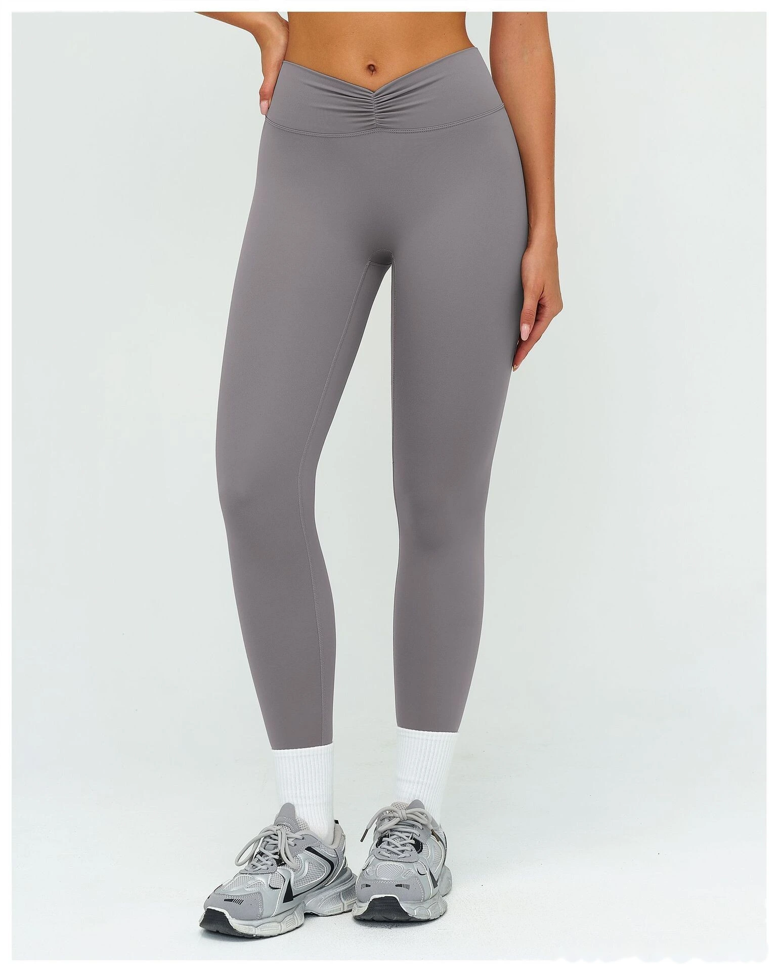 Women's Customizable High-Waisted Yoga Pants - High-Stretch Tight Slimming Long Leggings for Outdoor Running & Fitness detail