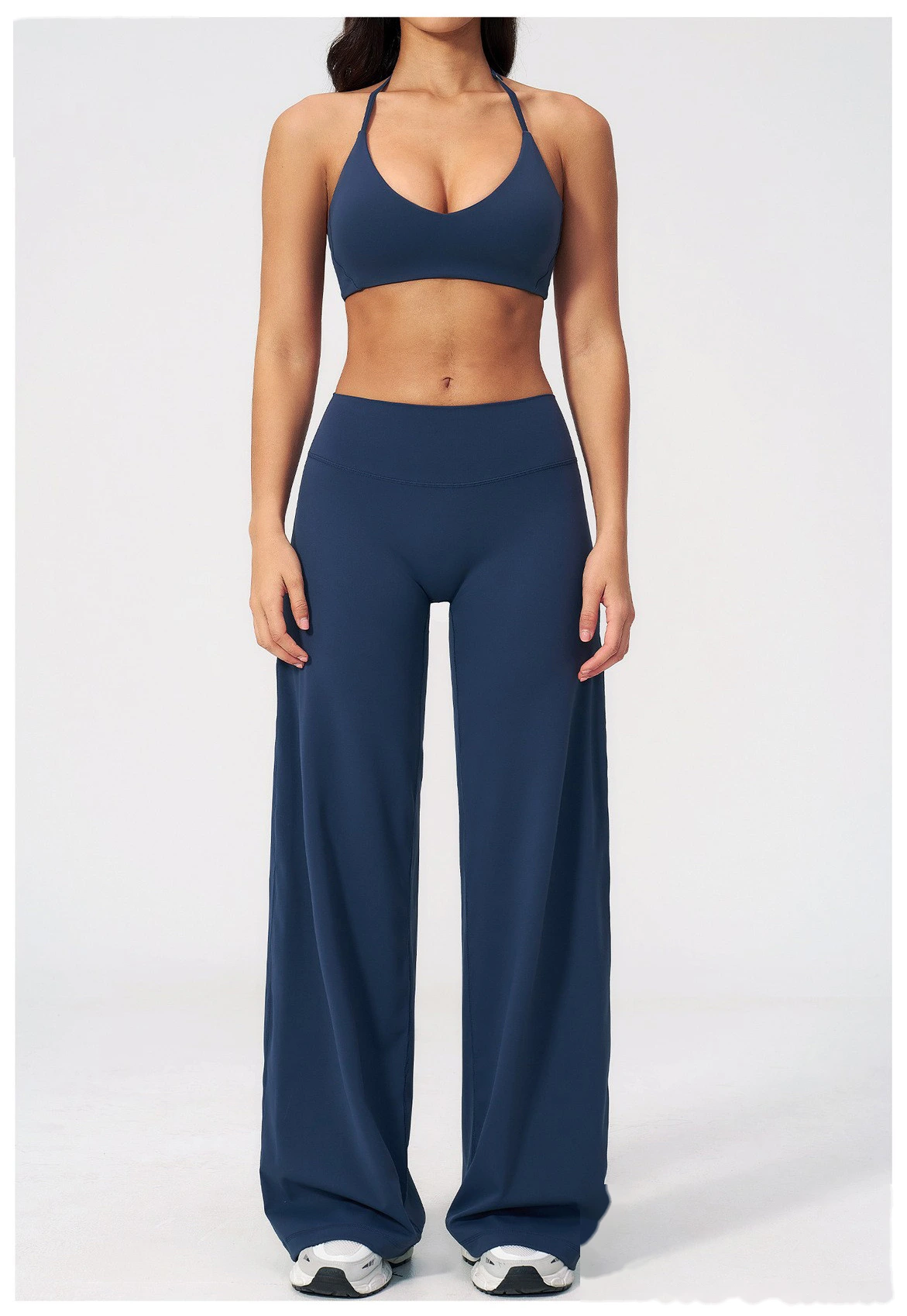 Slim Beauty Back Sports Bra Yoga Set, Casual Wide Leg Quick Dry Yoga Pants Fitness Suit for Women detail