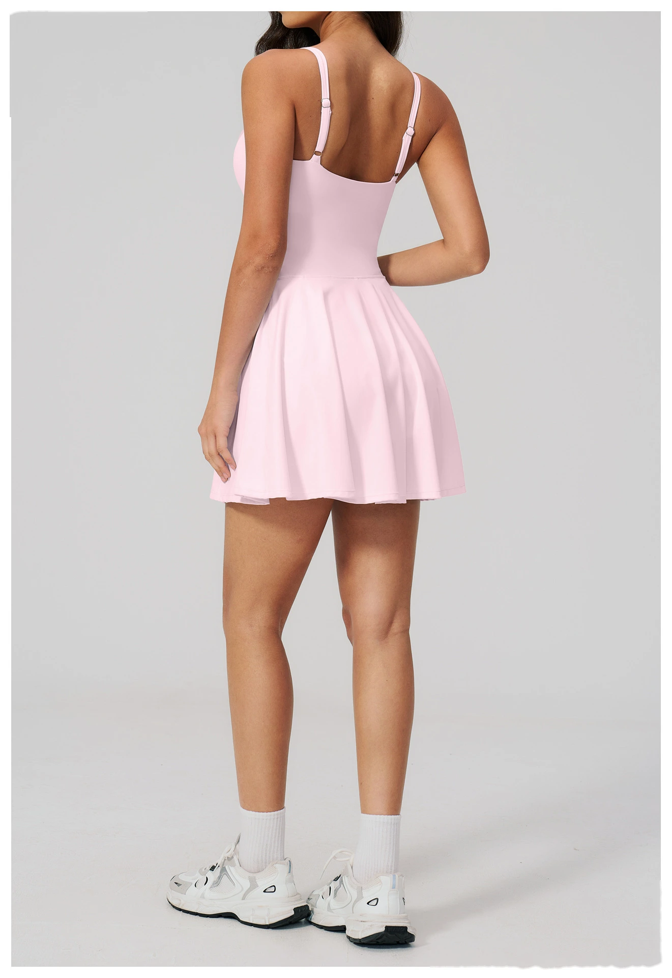 Women's Custom Yoga Sport Dress with Side Pockets, Anti-Exposure Quick Dry Breathable Running Fitness Tennis Skirt detail
