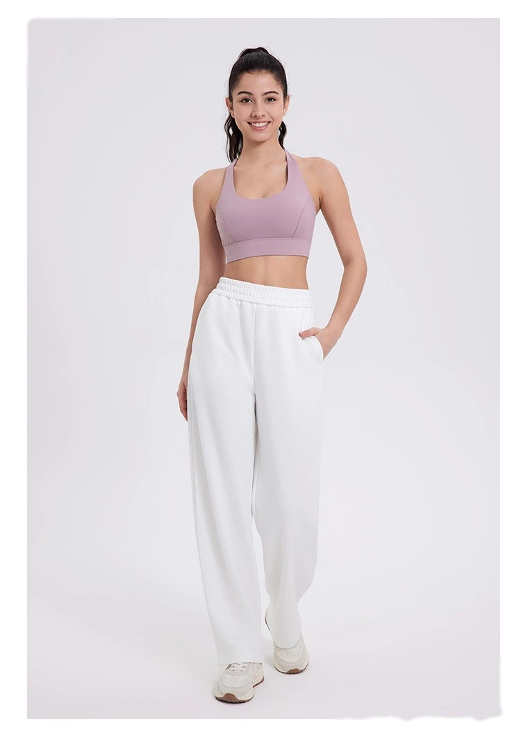 Custom-made women's comfortable underwear thickened high waist straight wide leg sports casual pants detail