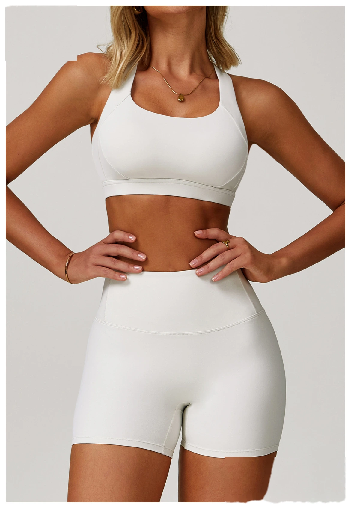 Custom tight yoga vest sports bra high-intensity Pilates running outdoor fitness clothes women - allni detail
