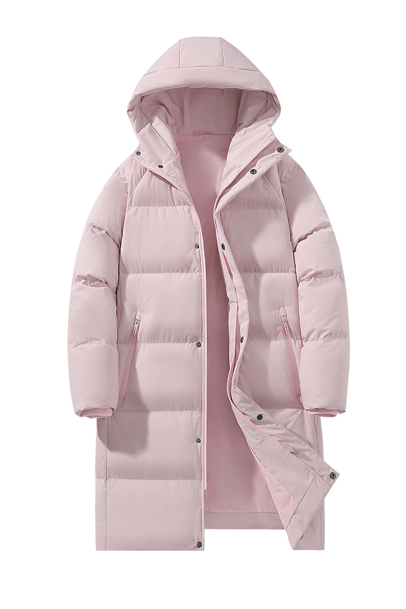 Customized winter men and women windproof and warm long cotton-padded jacket down coat. detail