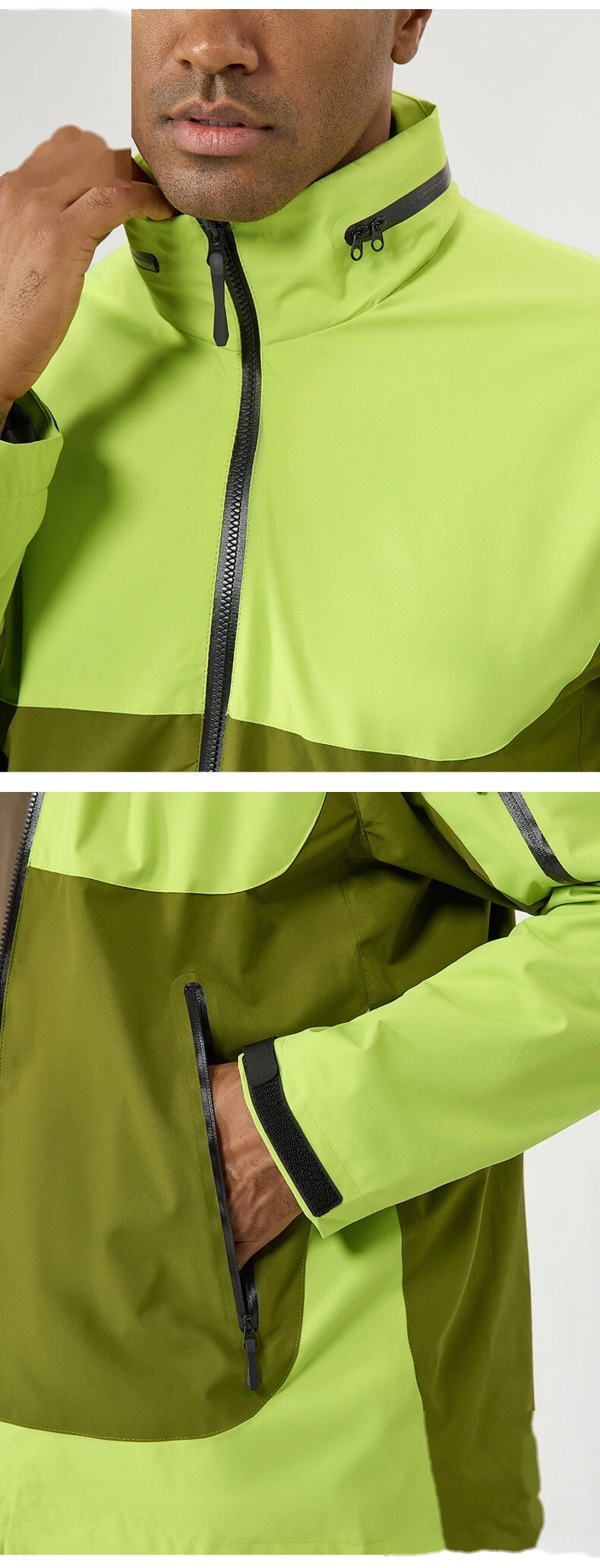 Custom Men's Multi-Functional Outdoor Jacket - Hooded, Windproof, Waterproof for Hiking & Mountaineering detail