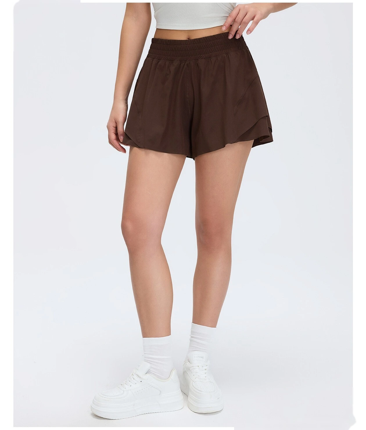 Bulk Custom Lined Anti-See-Through Shorts - Women's High-Waisted Quick-Dry Breathable Gym Yoga Shorts detail