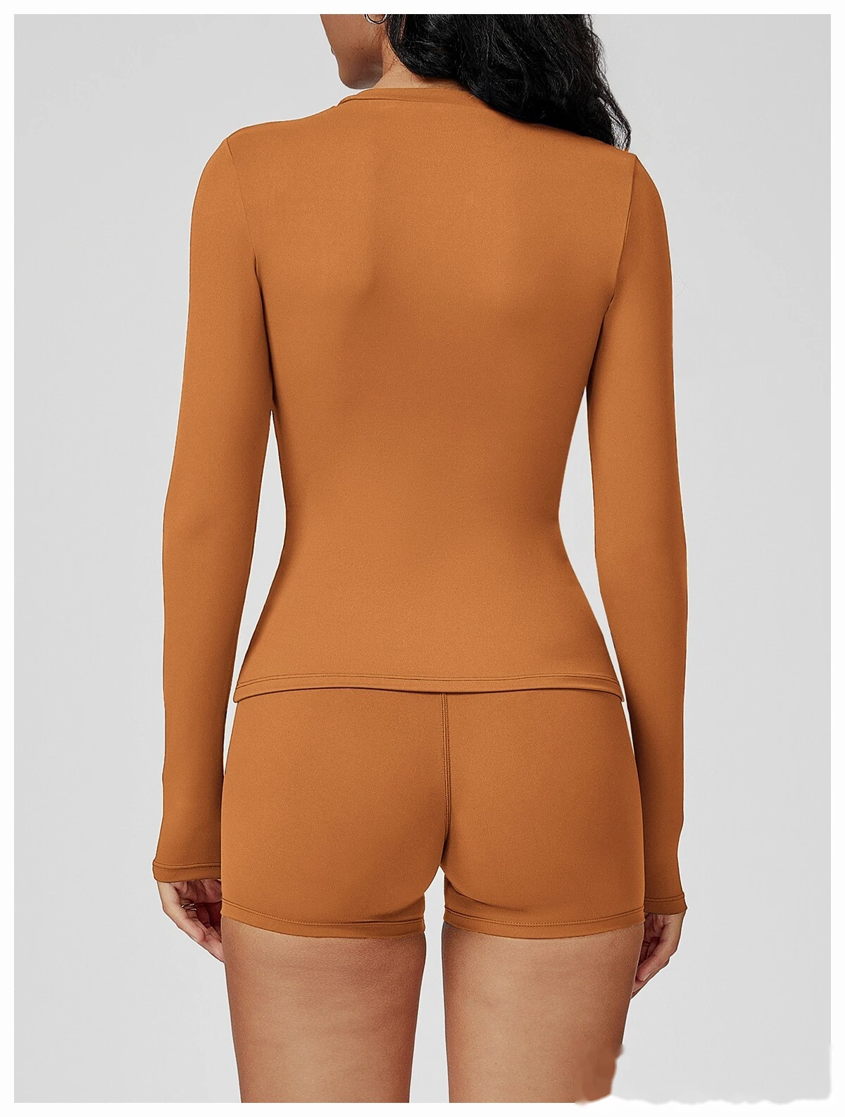 Custom-made women's fashion comfortable high-elastic yoga fitness tight T-shirt detail