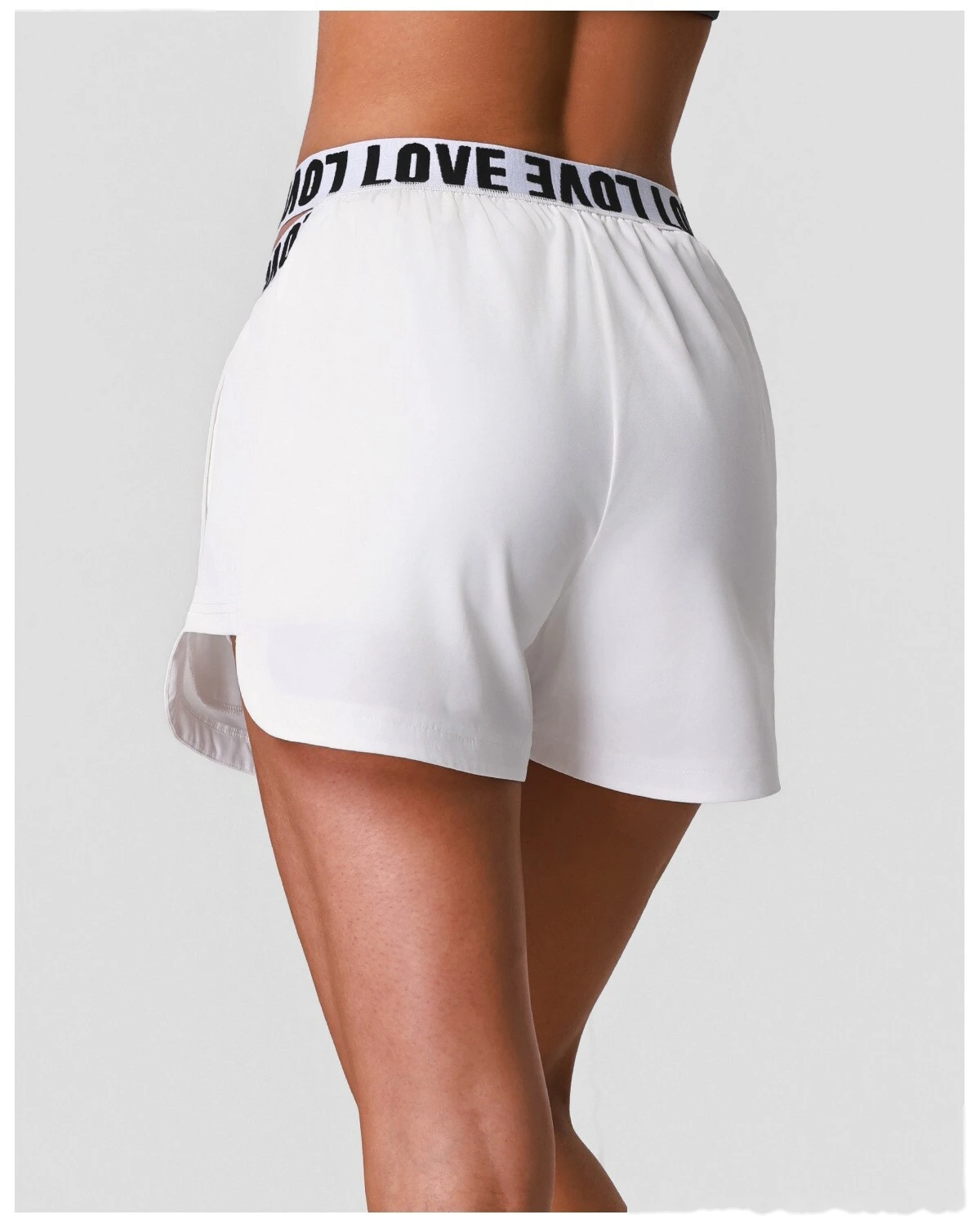 Summer Quick Dry Sports Shorts, Letter Webbing Elastic Lined Workout Yoga Shorts With Pocket detail