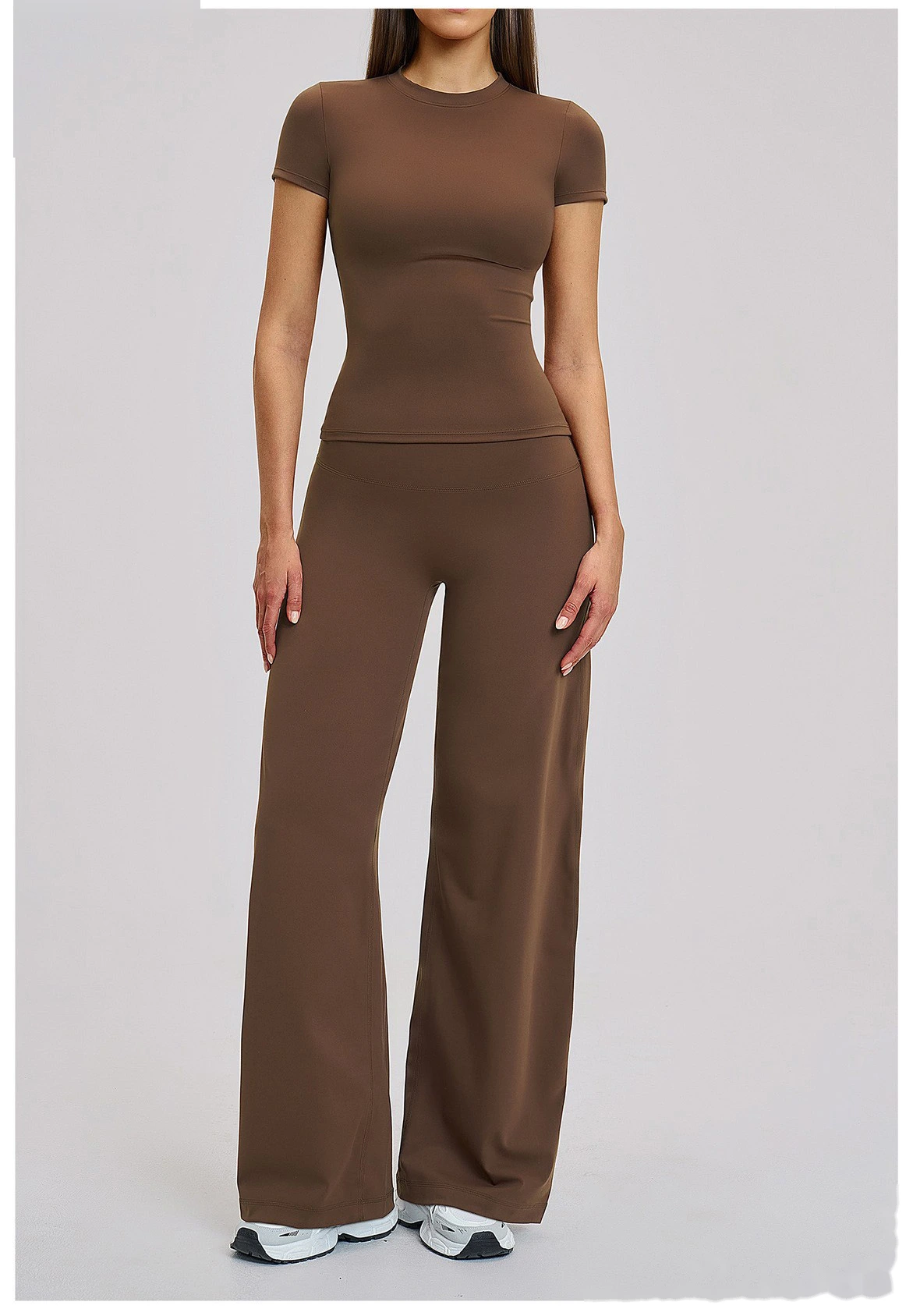 Custom Women's Yoga Set - High-Waisted Tight High-Stretch Leggings & Top for Outdoor Running Fitness detail