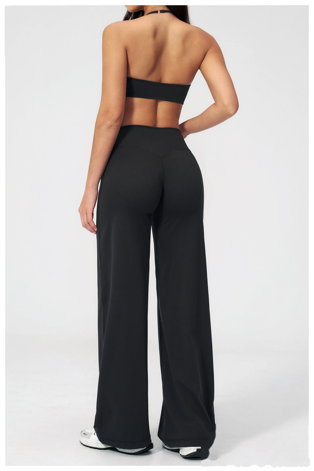 Slim Beauty Back Sports Bra Yoga Set, Casual Wide Leg Quick Dry Yoga Pants Fitness Suit for Women detail