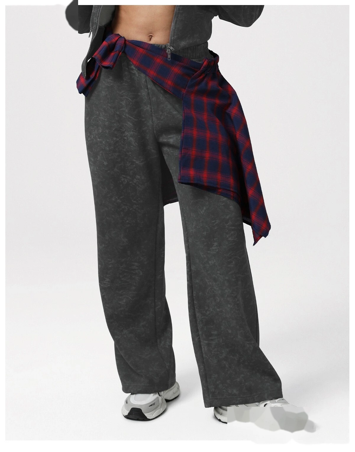 Custom EU/US Tie-Dye Fitness Set - Autumn Winter Jacket + Sports Casual Sweatpants Yoga Running Outfit detail
