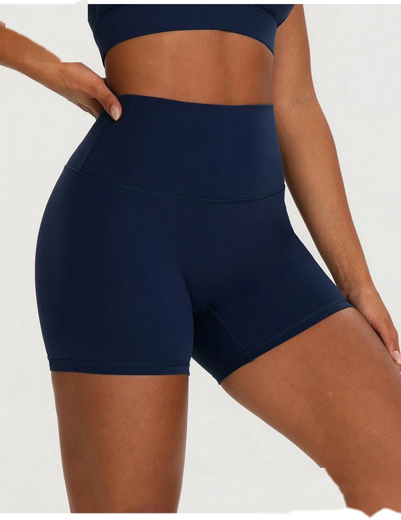 Women’s Breathable Tight Sports Shorts with Pockets Custom Quick Dry High Stretch Yoga Gym Shorts detail