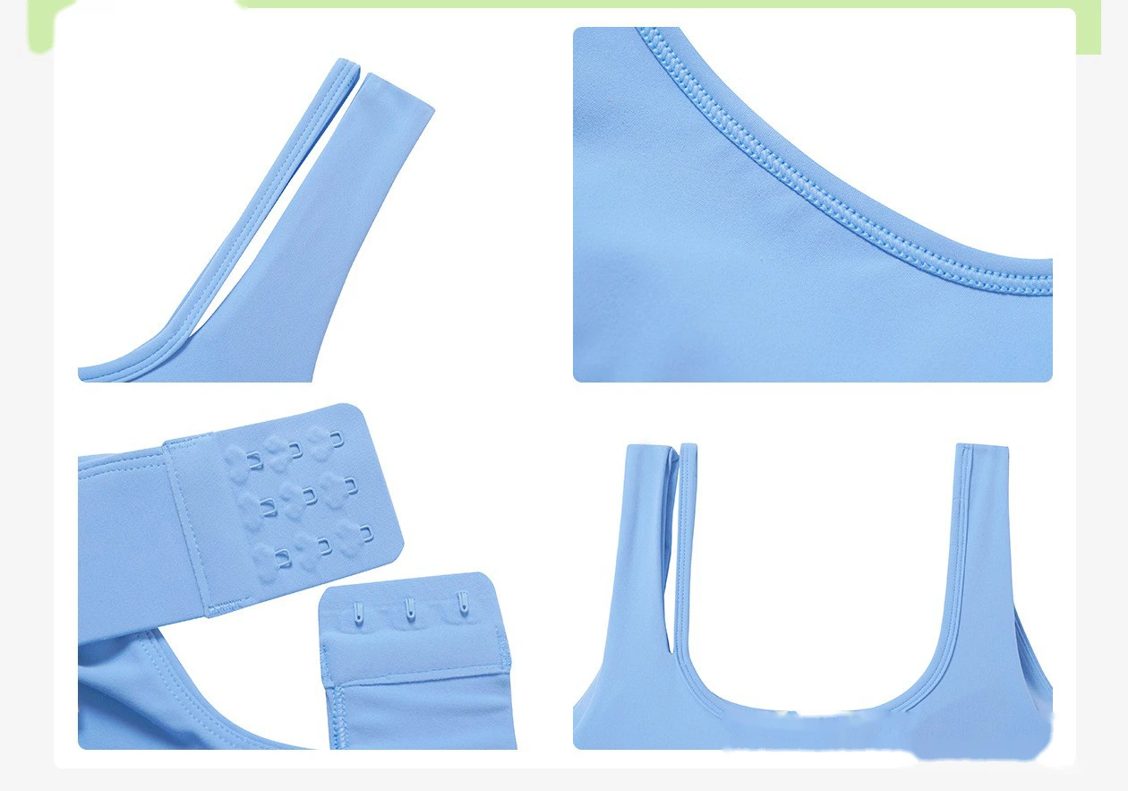 New shockproof gathered hollow back yoga bra nude skin-friendly semi-fixed cup sports bra detail