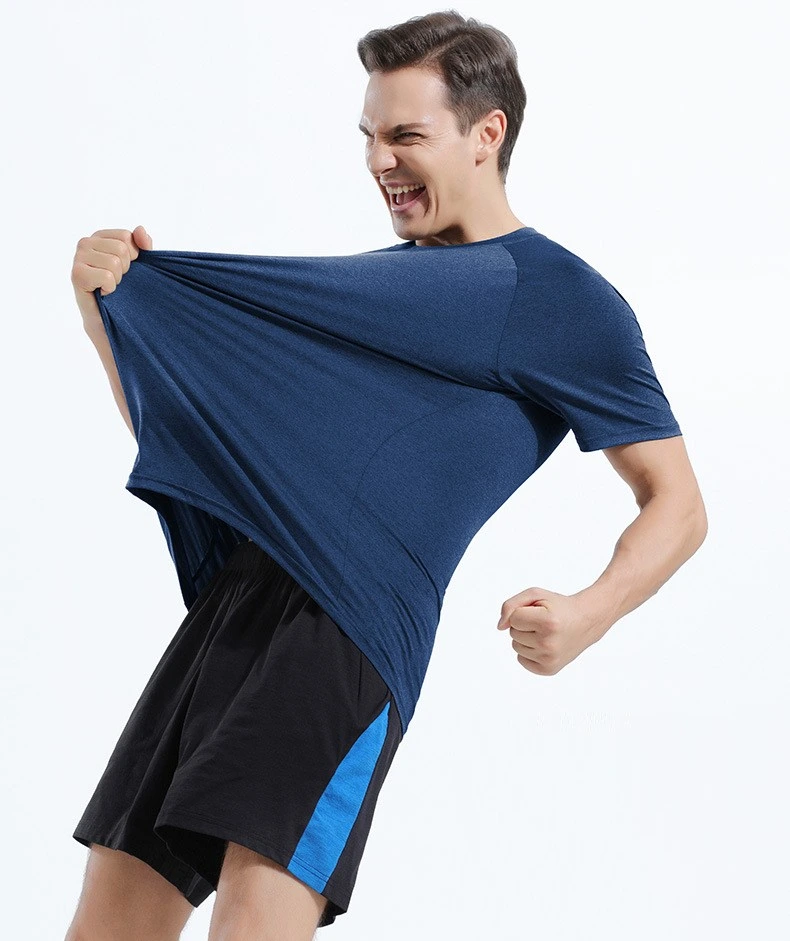 Custom mens quick dry moisture wicking ourdoor sports t-shirt detail