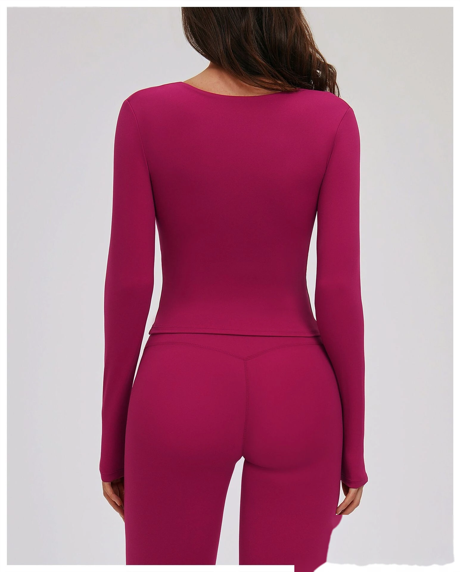 Custom Yoga Long Sleeve Top - Women's V-Neck Pilates Workout Shirt for Running & Fitness detail