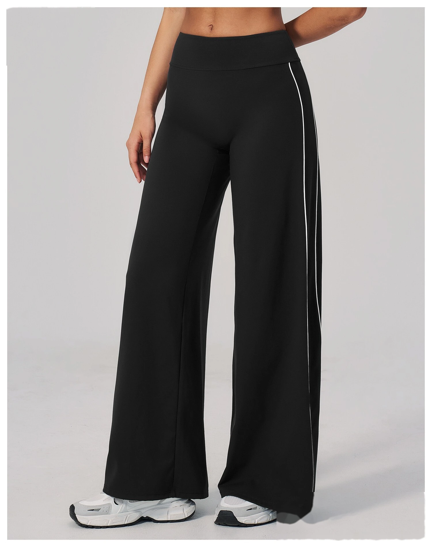 Women Straight Wide Leg Fitness Pants High Elastic Loose Casual Outdoor Sports Daily Trousers detail