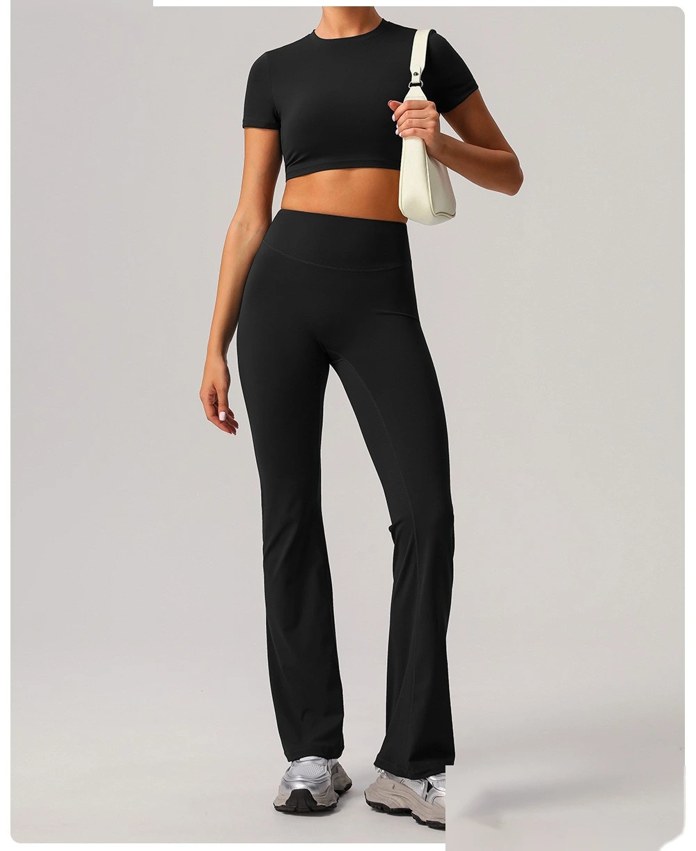 Customized tight-fitting yoga short-sleeved women's sports short-sleeved fitness clothes short-sleeved tops detail