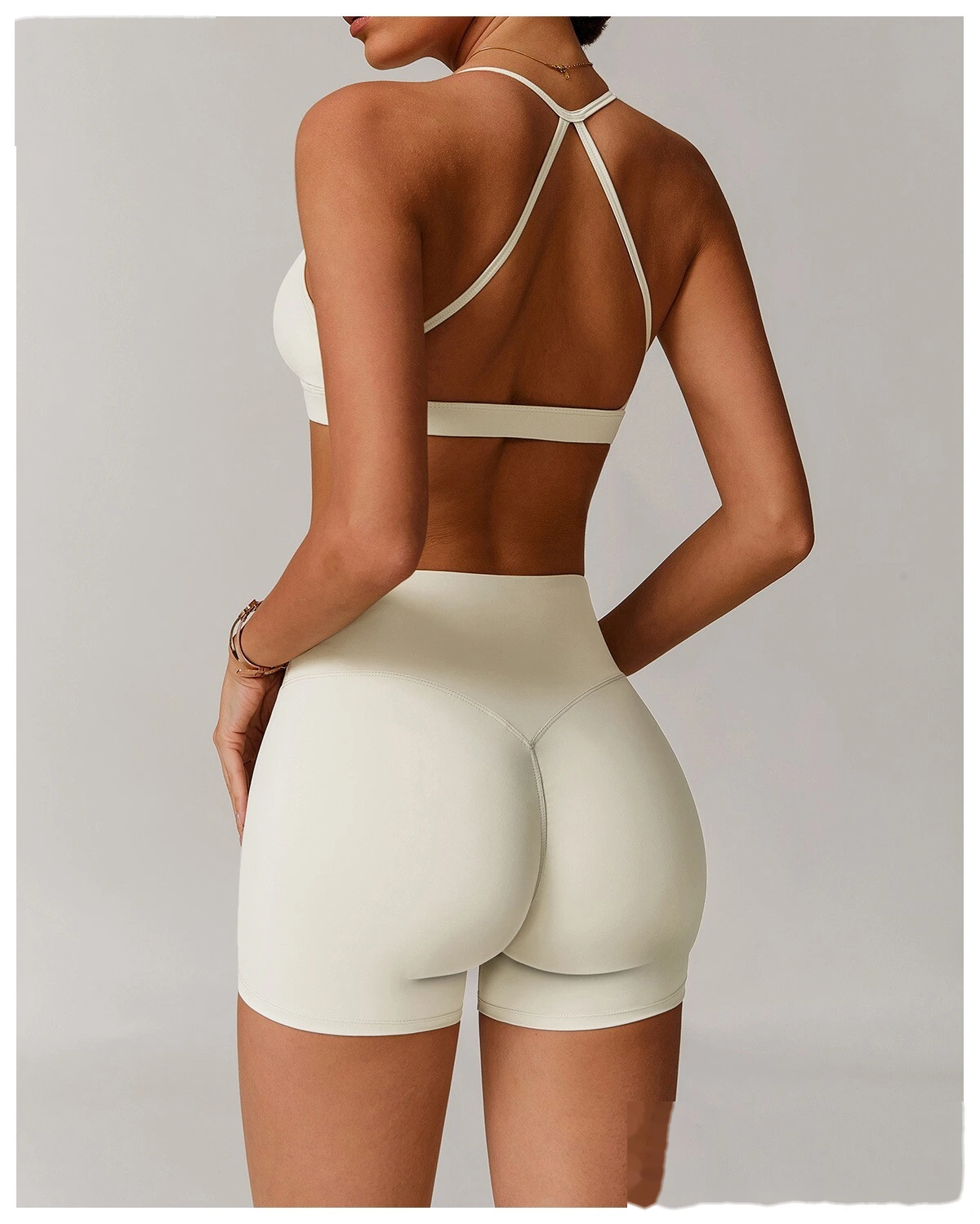 Quick-drying V-neck yoga bra cross-back pleated underwear running fitness bra detail