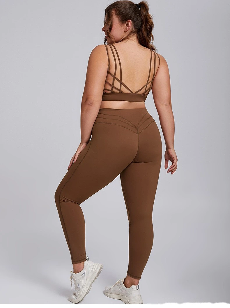Customized plus size sports bra female sexy beauty back nude sports bra plus size yoga bra detail