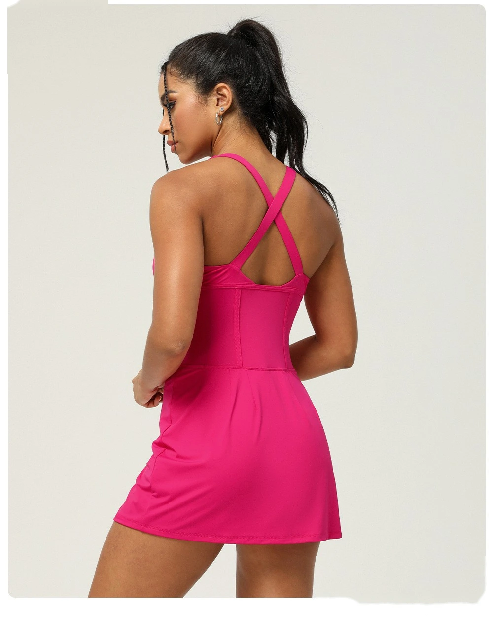 Customized sexy slit sports dress waist leggings skirt outdoor running fitness tennis apron pad detail