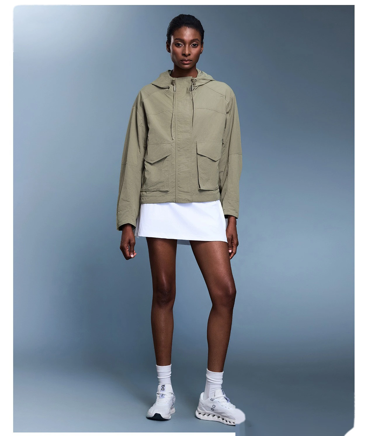 Customized light outdoor waterproof hooded jacket casual windbreaker jacket female autumn. detail