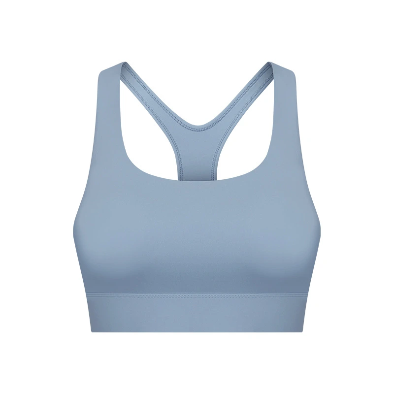 Womens buckle back u neck hollow out high strength sports bra detail