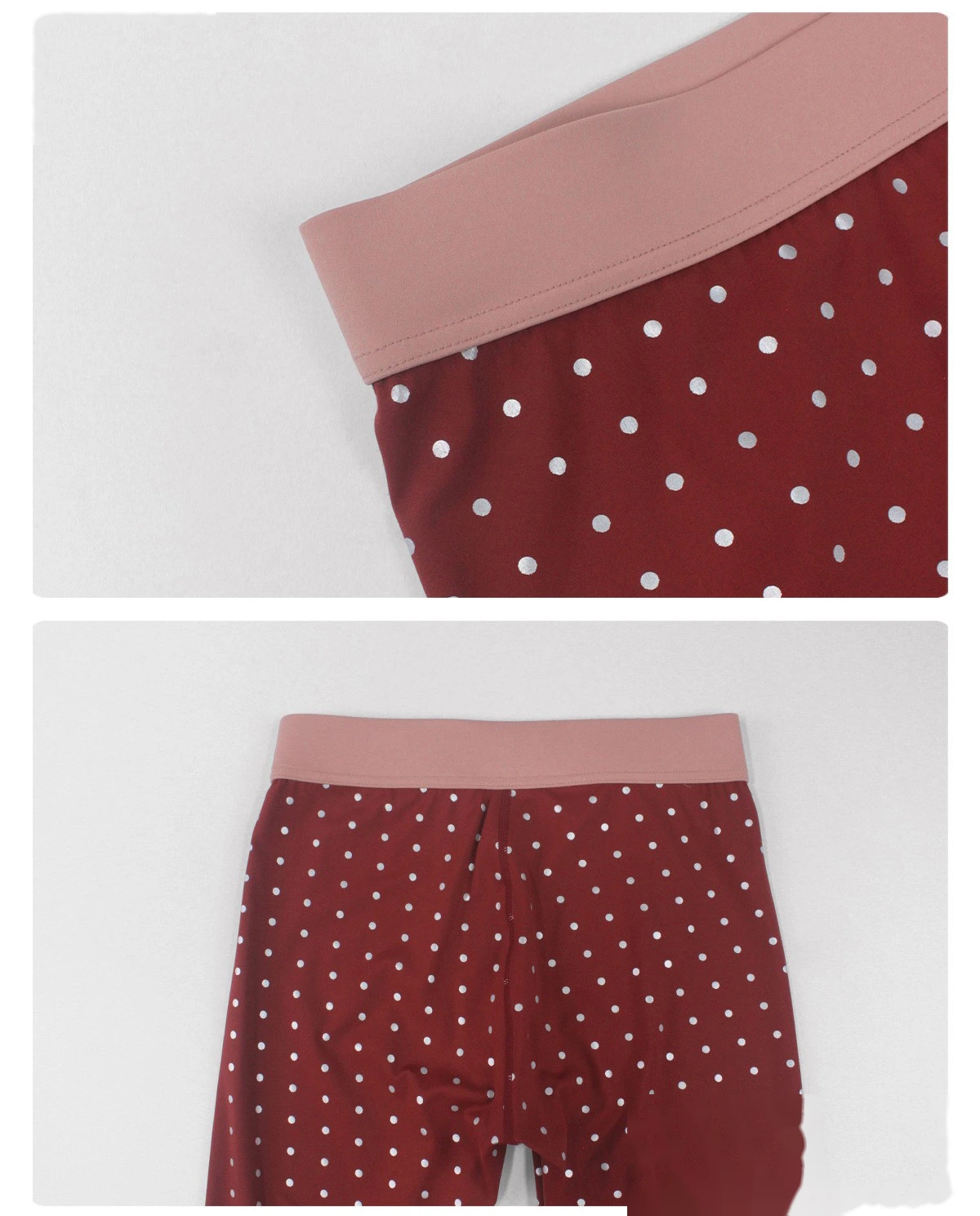 Bulk Custom Polka Dot Print Yoga Tights - High-Stretch Nude Feel 7/8 Leggings for Gym Outdoor Running Fitness detail