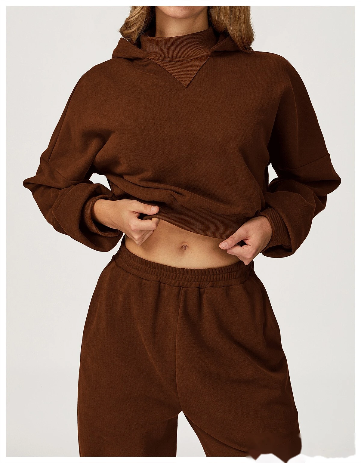 Custom fashion hooded sweater autumn and winter casual loose coat women's outdoor sportswear detail