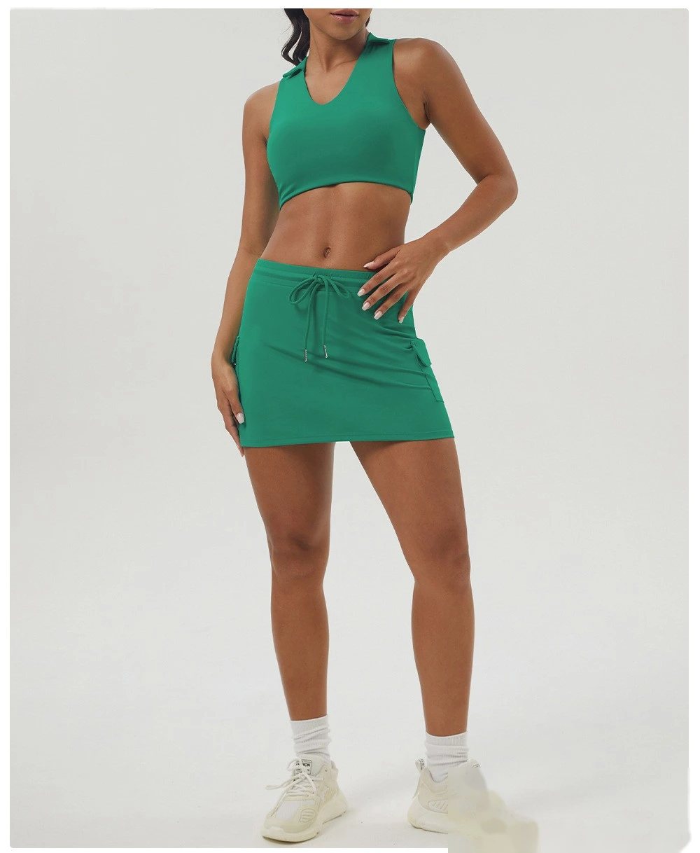 Tennis skirt sports and leisure suit nude yoga clothing fitness suit outdoor tennis suit female detail