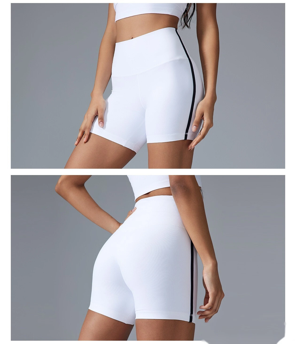 Customized fitness cycling shorts yoga pants tight elastic three-point sports shorts female summer detail