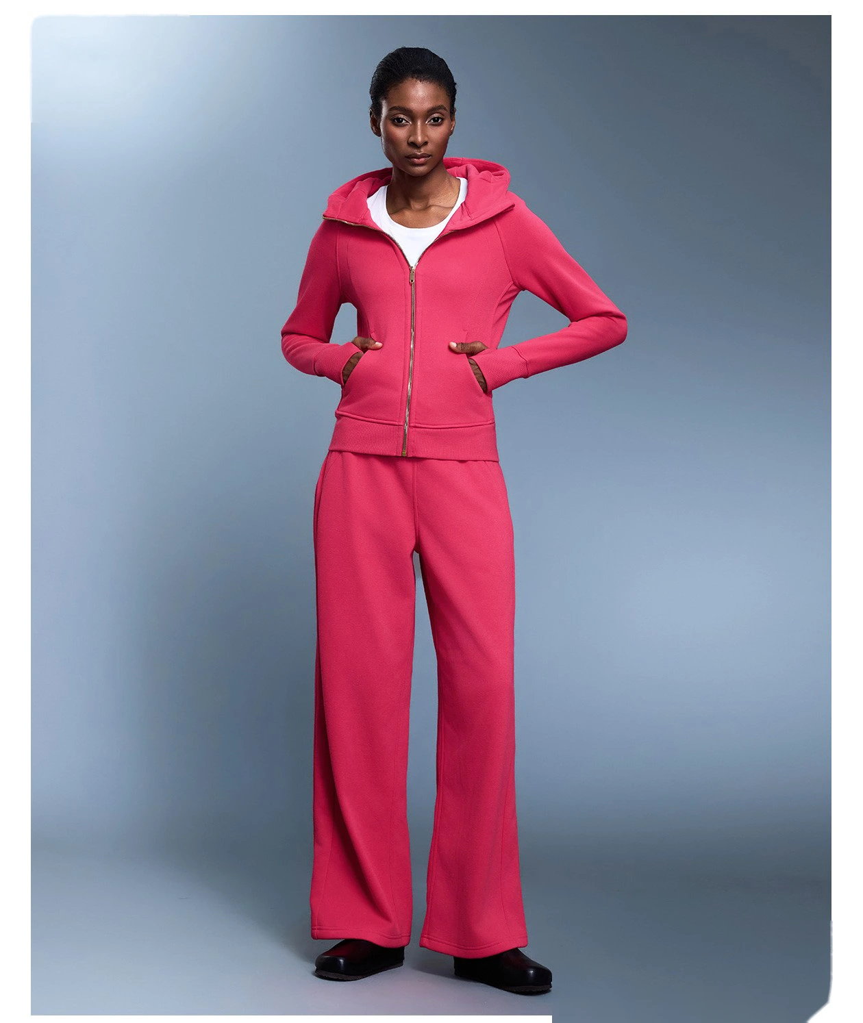 Customized autumn and winter yoga coat Long sleeve slim slimming plus velvet sweater coat. detail