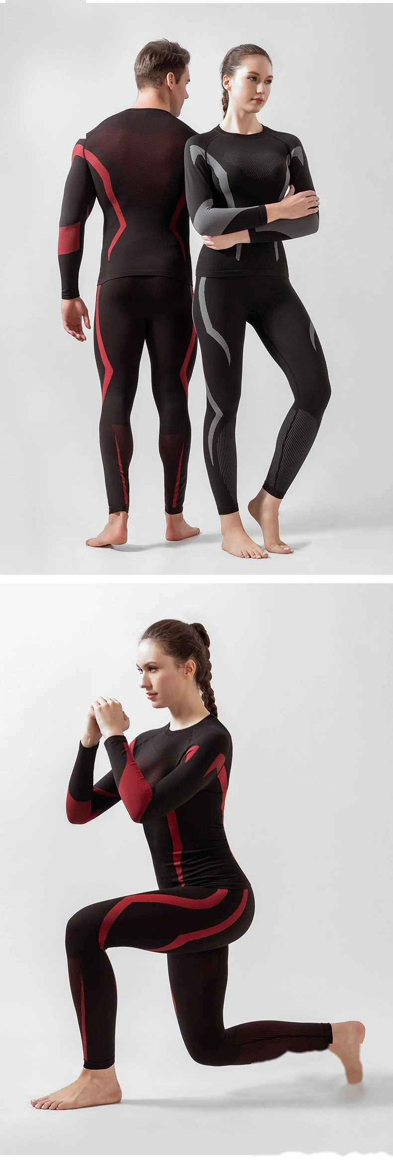 Custom ski thermal underwear for men and women bottoming tights riding outdoor sports tights set. detail