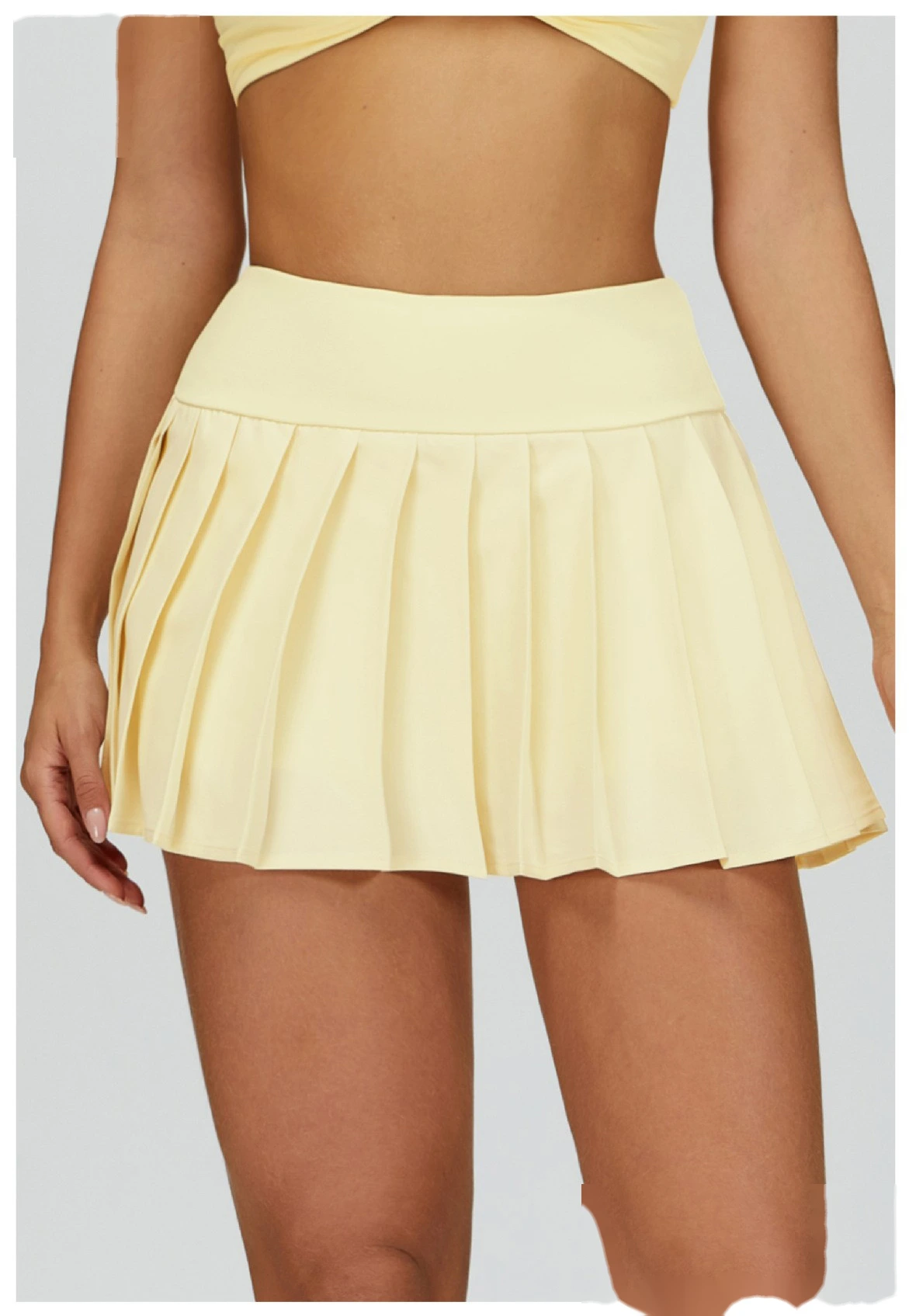 Custom Women’s Fake Two-Piece Pleated Skirt - Naked-Feel Anti-Chafing Yoga Tennis Running Fitness Skirt detail