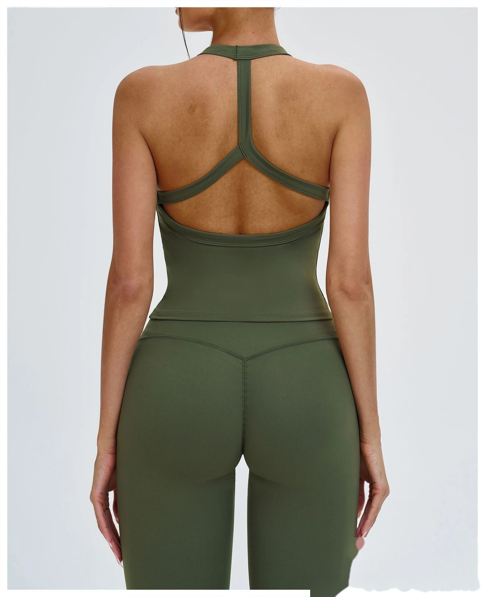 Bulk Custom Y-Shape Open Back Sports Tank - Tight Breathable Yoga Running Workout Top detail