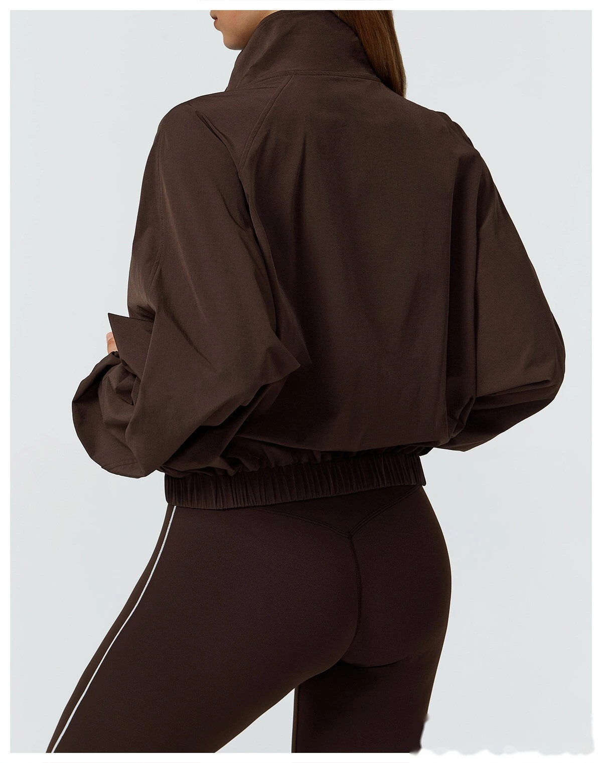 Custom-made stand-up collar sports coat women's windproof outdoor running fitness long-sleeved yoga clothing coat detail