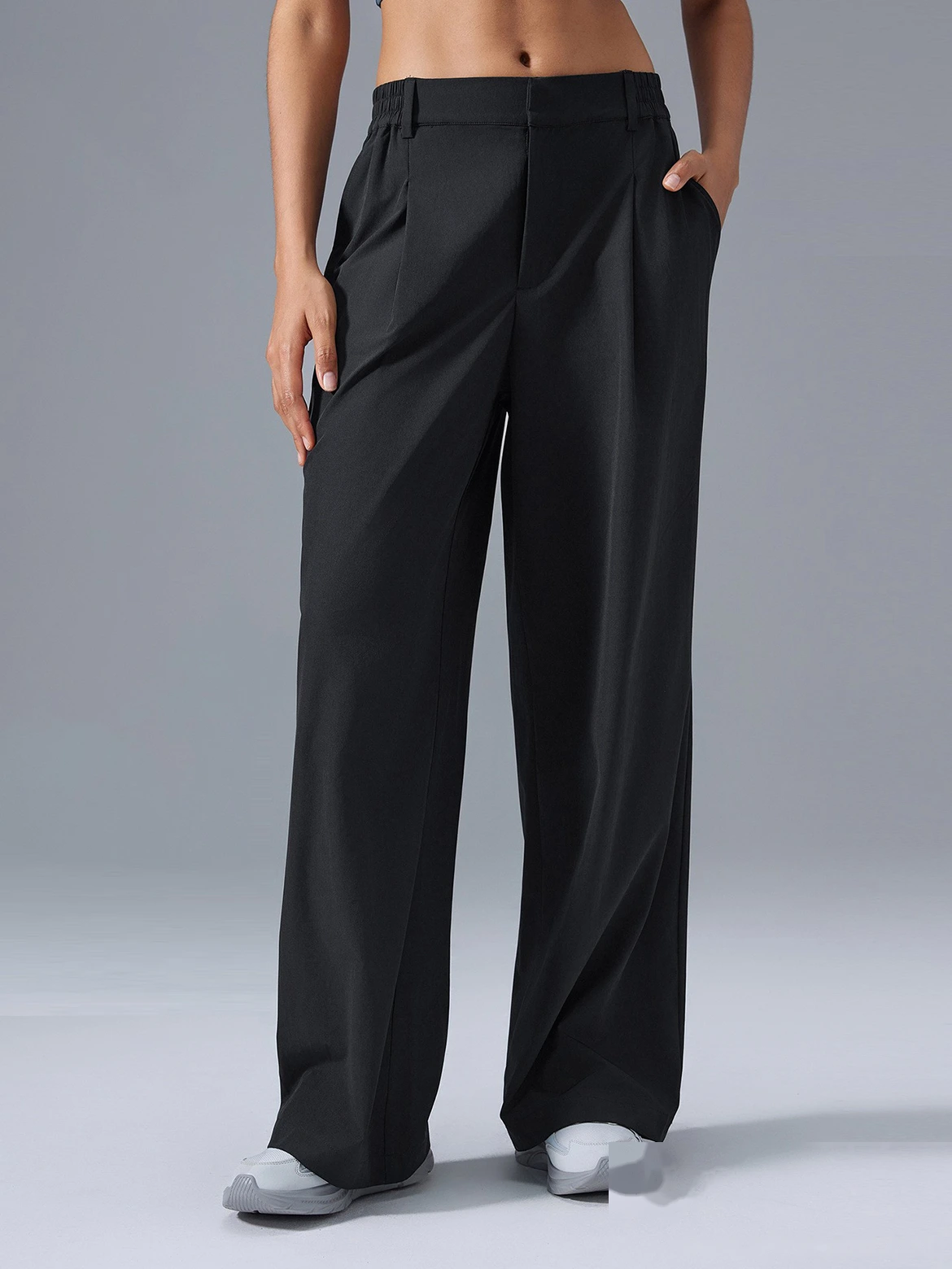 Custom-made wide-leg pants with high waist drape casual straight sports pants breathable yoga fitness pants women detail