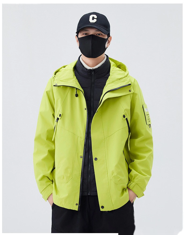 Customized jacket down three-in-one men's windproof waterproof fleece liner coat mountaineering suit detail