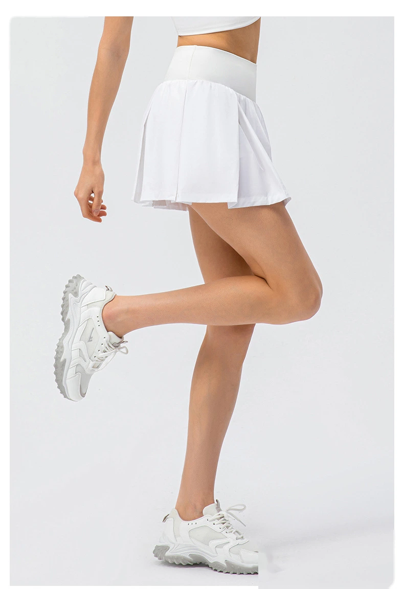 Womens tennis skirts elastic athletic golf skorts with pockets detail