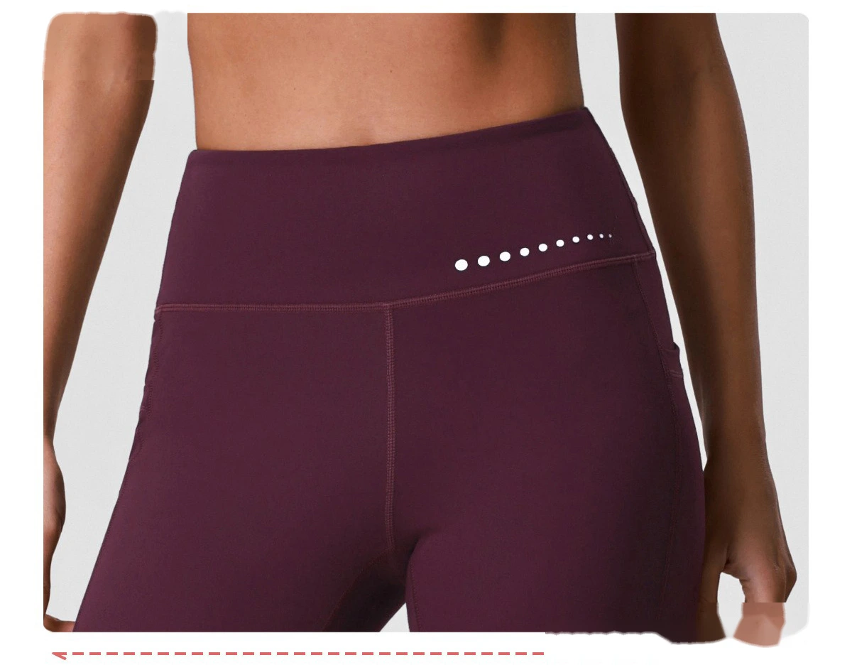 Women’s High Stretch Yoga Pants Butt Lifting Tummy Control with Side Pockets Quick Dry Fitness Sports Leggings detail