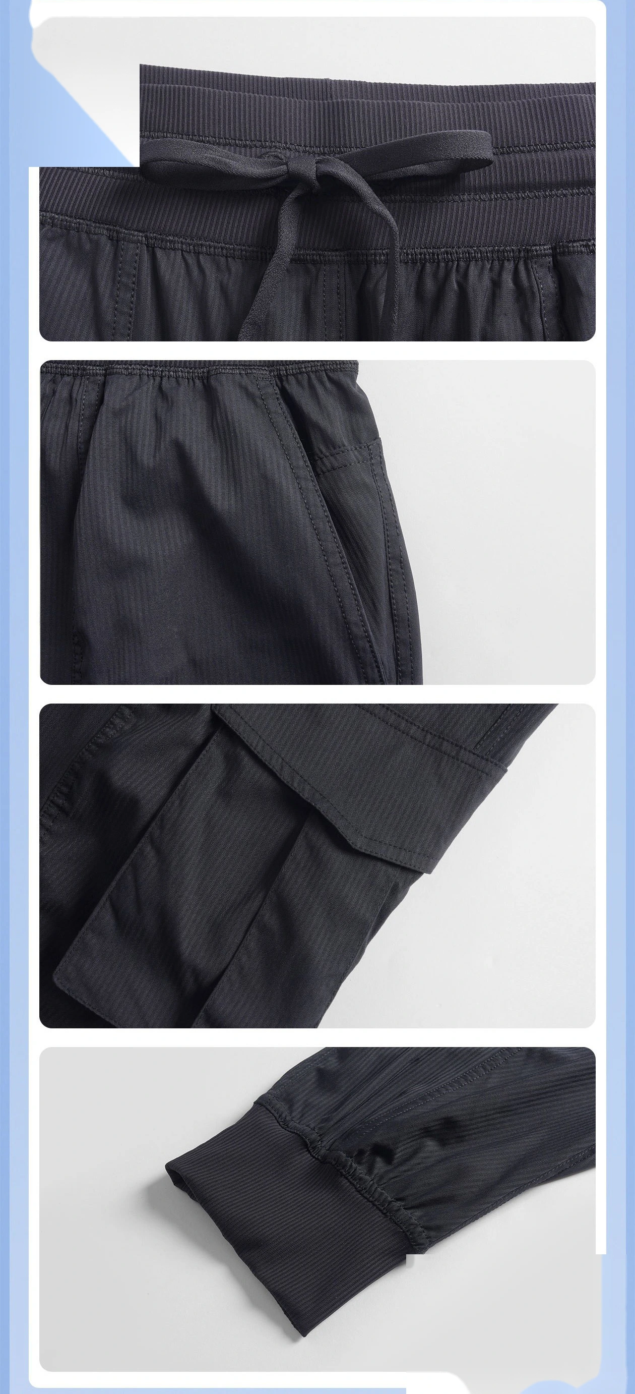 Custom-made light, quick-drying and breathable sports and fitness pants for women's outdoor leisure toe-binding overalls detail